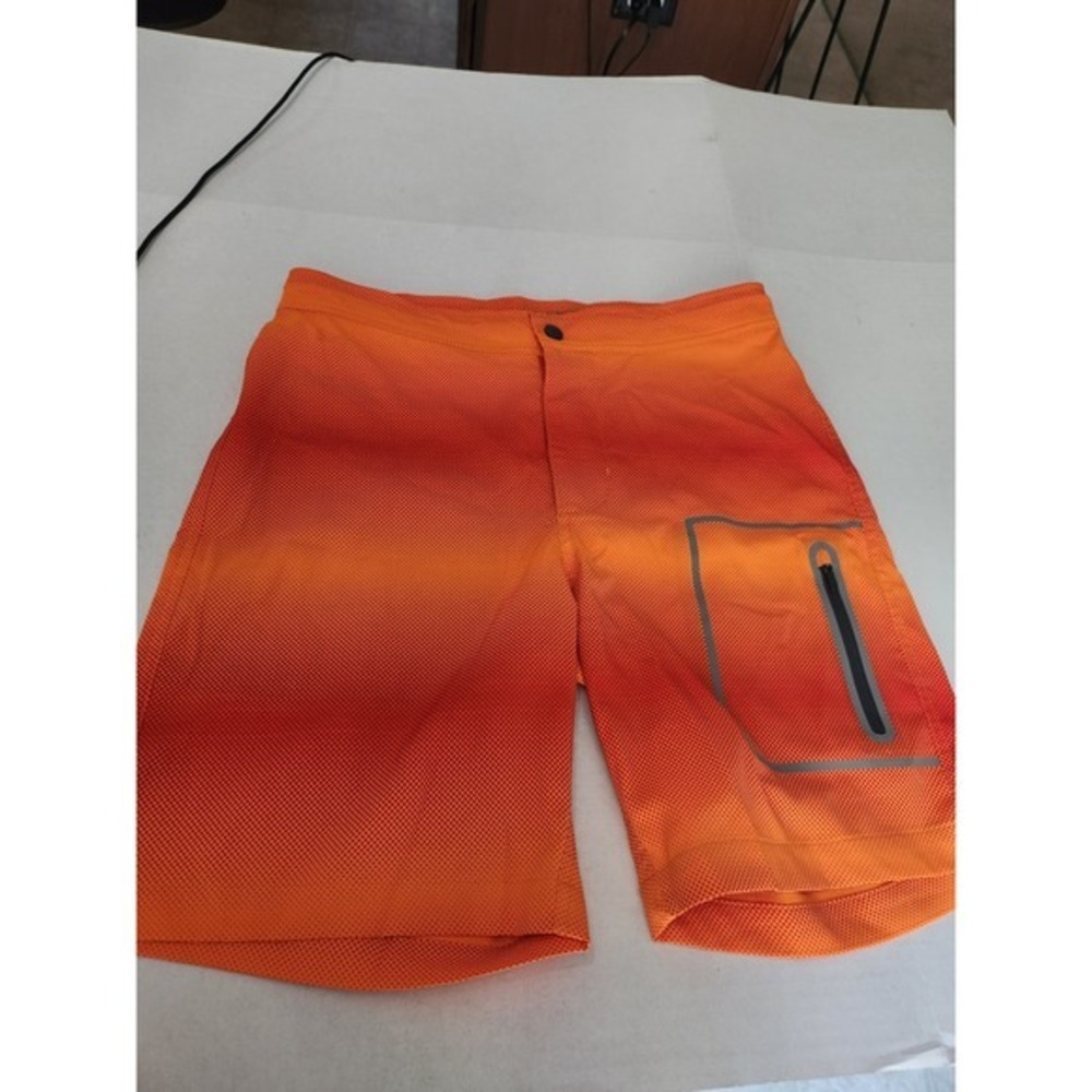 Mack Weldon Board Shorts‎ 31/32 Orange Red Gradient Zip Pockets Swim Trunks